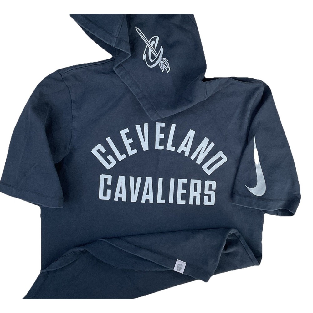 Nike Cleveland Cavaliers NBA Hoodie Black Basketball Short Sleeve Men‎ Sz M - Picture 2 of 9